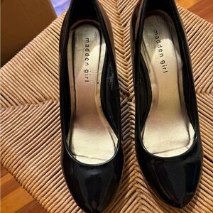 Madden Girl Glossy Black Heels